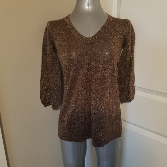 (NWOT) Bitten By Sarah Jessica Parker - Bronze Glitter Top - Picture 1 of 6